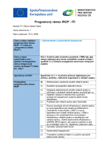2. změna Programového rámce IROP