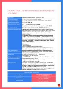 Výzva č. 59 - DEINSTITUCIONALIZACE SOCIÁLNÍCH SLUŽEB – SC 4.2 (PR)