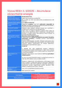 Výzva RES+ č. 5_2025 &#8211; Akumulace obnovitelné energie