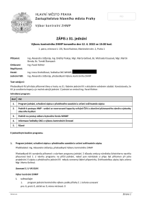 Zápis z 31. jednání výboru, ze dne 12. 4. 2022