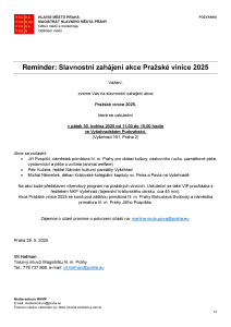 250529 - Pozvánka - REMINDER - Pražské vinice