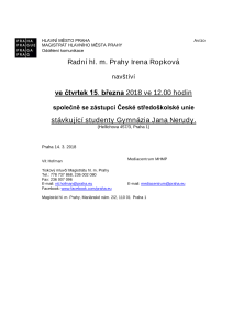 Návštěva stávkujících studentů Gymnázia Jana Nerudy