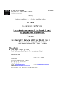 Tisková konference ke změnám cen nájmů hrobových míst na pražských hřbitovech