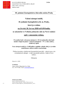 18. jednání Zastupitelstva hlavního města Prahy