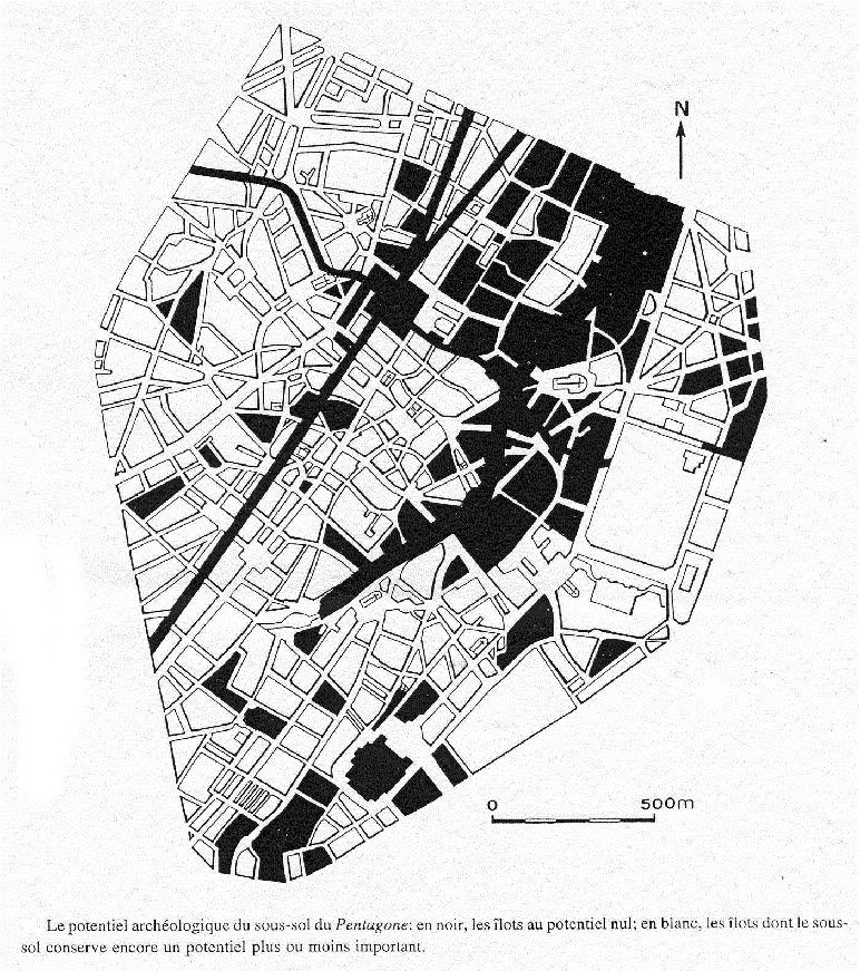 historické jádro bruselu - archeologické nálezy
